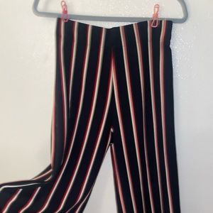 striped long flare pants